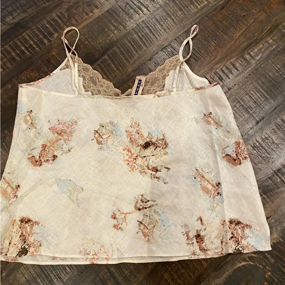 Soma Linen Floral Camisole NWT Cami Chico’s Size 3 Asian Print Kyoto Sky XL 16 - Picture 6 of 6